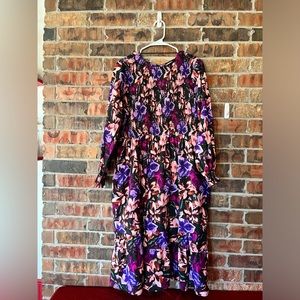 Terra Sky Floral Long Sleeve Maxi Dress Women’s Size:1X NWOT